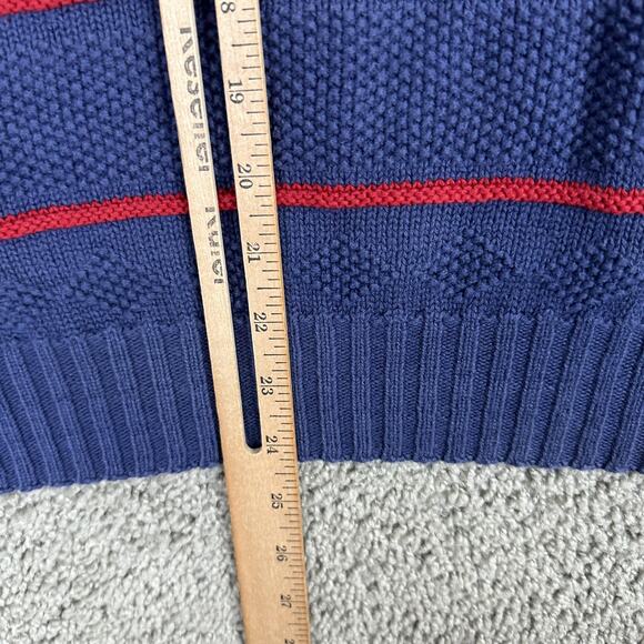 Bar Harbor Knits Sweater Mens XL Blue Red Striped Cotton Crewneck Made in USA - Picture 8 of 11